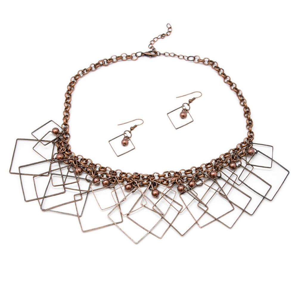Copper Necklace & Earrings Set